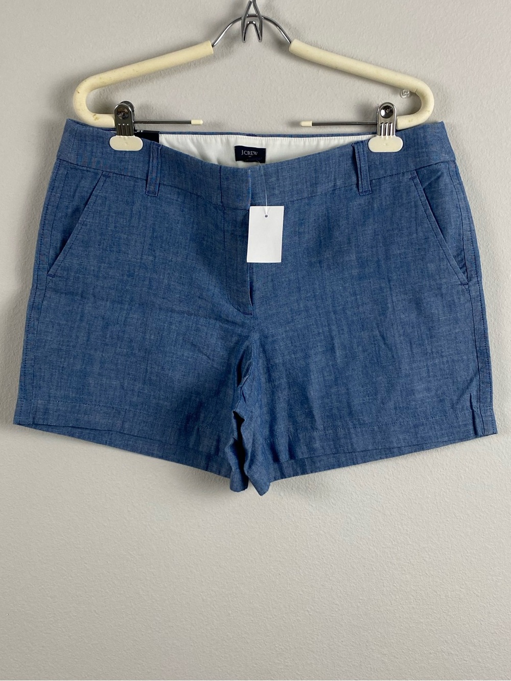 J. Crew Factory Classic Chambray Trouser Short | 5” Inseam | Med Echo Blue Wash